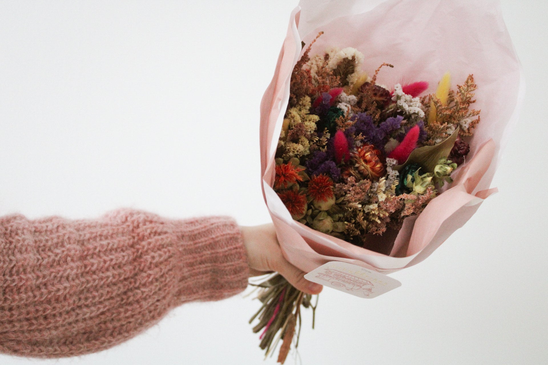 Bouquet sec colorés