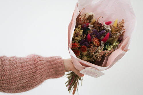 Bouquet sec colorés