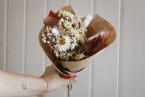 Bouquet sec beige et terracotta - Cannelle