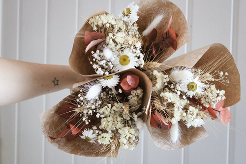 Bouquet sec beige et terracotta - Cannelle